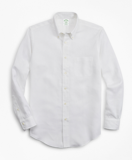 Milano Fit Textured Stripe Irish Linen Sport Shirt