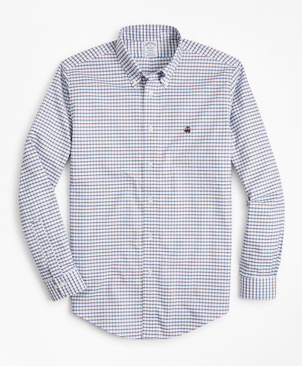 Non-Iron Regent Fit Double-Windowpane Sport Shirt