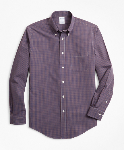 Non-Iron Regent Fit Micro-Windowpane Sport Shirt
