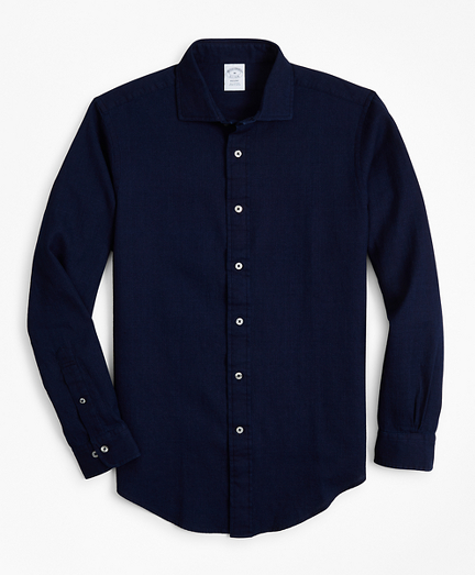 Regent Fit Indigo Dobby Waffle Sport Shirt
