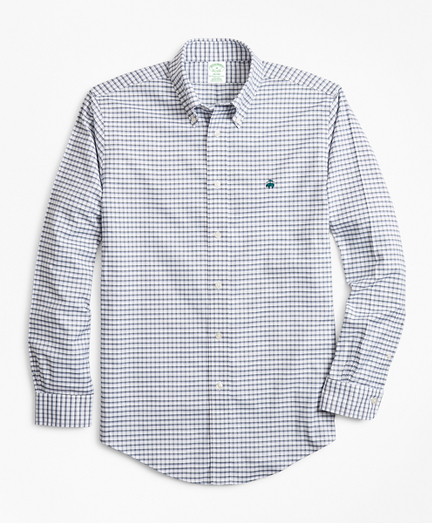 Non-Iron Milano Fit Double-Windowpane Sport Shirt