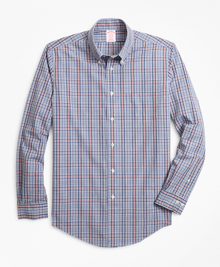 Non-Iron Madison Fit Heathered Check Sport Shirt