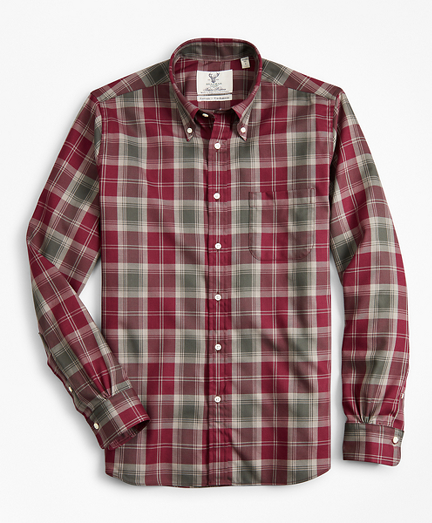 Regent Fit Braemar&trade; Ancient Madder Tartan Sport Shirt