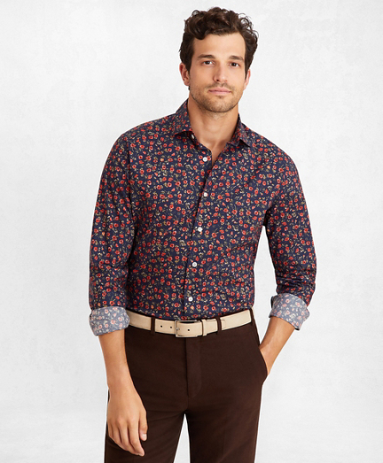 Golden Fleece&reg; Regent Fit Navy Floral Sport Shirt