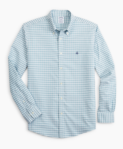 Stretch Regent Regular-Fit Sport Shirt, Non-Iron Check - Brooks Brothers