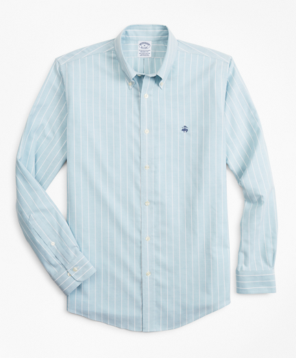 Stretch Regent Fitted Sport Shirt, Non-Iron Stripe