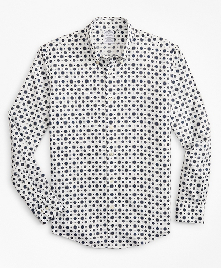Regent Fitted Sport Shirt, Non-Iron Medallion Print