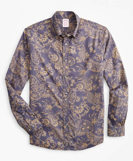 Madison Classic-Fit Sport Shirt, Outline Floral Print
