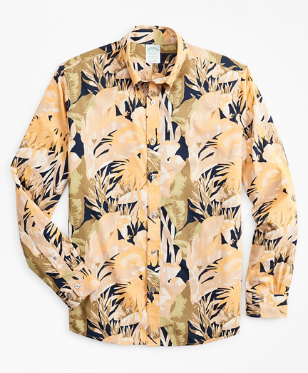 Milano Slim-Fit Sport Shirt, Tropical Print