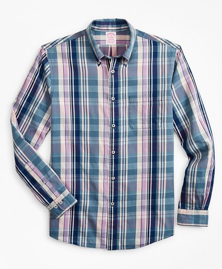 Madison Classic-Fit Sport Shirt, Indigo Multi-Plaid