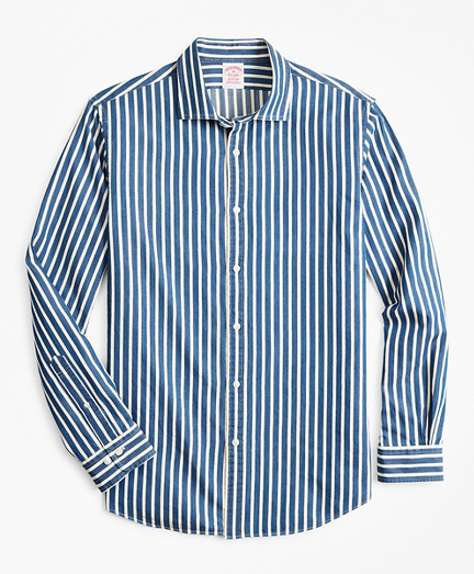 Madison Classic-Fit Sport Shirt, Indigo Stripe