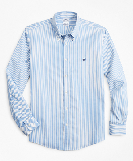 Stretch Regent Fitted Sport Shirt, Non-Iron Stripe