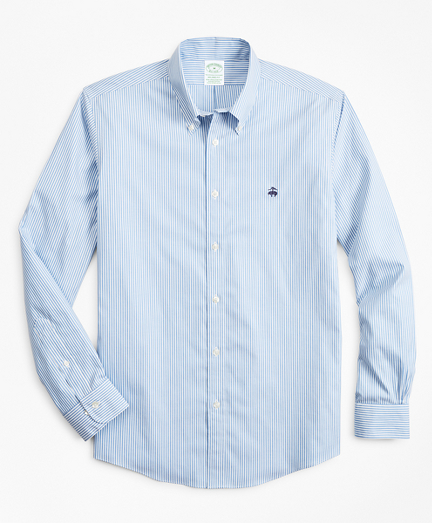 Stretch Milano Slim-Fit Sport Shirt, Non-Iron Stripe