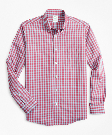 Stretch Milano Slim-Fit Sport Shirt, Non-Iron Gingham