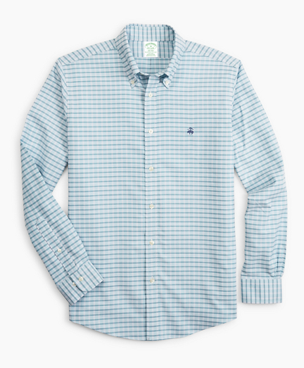 Stretch Milano Slim-Fit Sport Shirt, Non-Iron Check