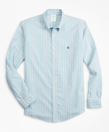 Stretch Milano Slim-Fit Sport Shirt, Non-Iron Stripe