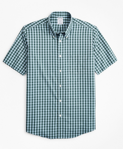 Stretch Regent Fitted Sport Shirt, Non-Iron Short-Sleeve Gingham