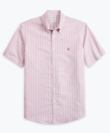 Stretch Regent Fitted Sport Shirt, Non-Iron Short-Sleeve Stripe