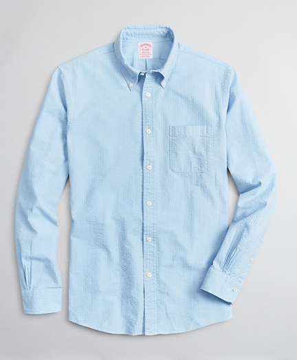 Madison Classic-Fit Sport Shirt, Garment-Dyed Seersucker