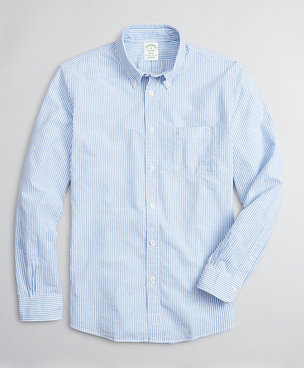 Milano Slim-Fit Sport Shirt, Seersucker Stripe