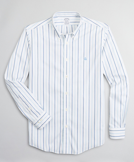 Stretch Regent Fitted Sport Shirt, Non-Iron Stripe