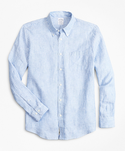 Regent Regular-Fit Sport Shirt, Irish Linen StripeBlue product