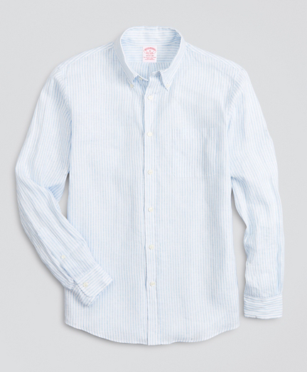 Madison Classic-Fit Sport Shirt, Irish Linen Dobby Stripe