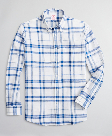 Madison Classic-Fit Sport Shirt, Irish Linen Plaid