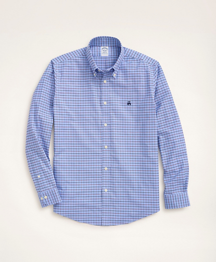 Stretch Regent Regular-Fit Sport Shirt, Non-Iron Windowpane OxfordLight Blue product