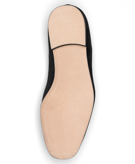 Men's Black Velvet Crown Slippers Brooks Brothers