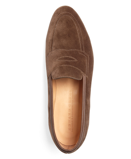 Men's Edward Green Brown Piccadilly Suede Loafers | Brooks Brothers