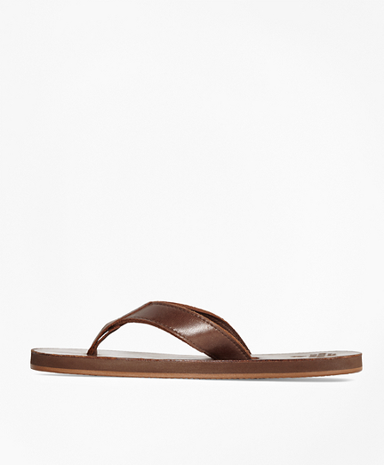 thin strap leather flip flops