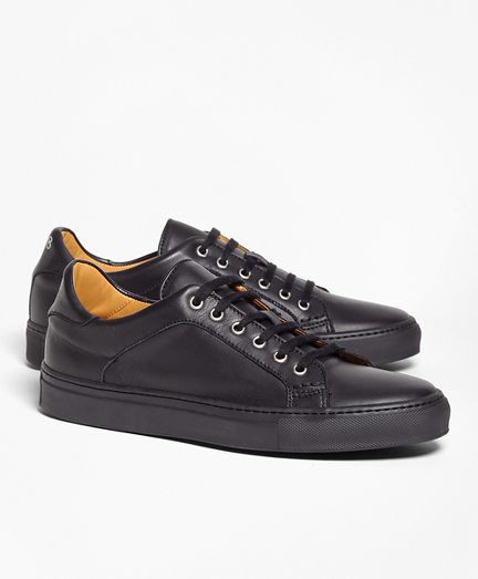 brooks black leather shoes