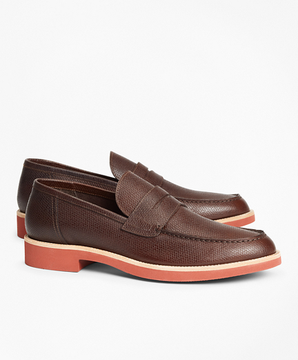 Textured Leather Penny Loafer