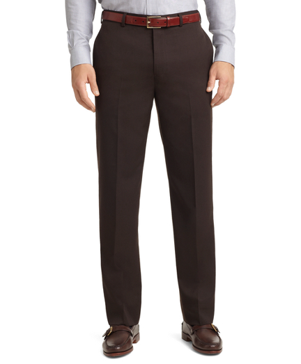 Madison Fit Plain-Front Unfinished Gabardine Trousers