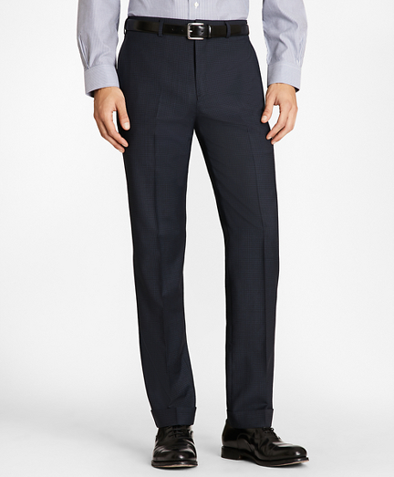 Regent Fit Wool and Mohair Check Trousers