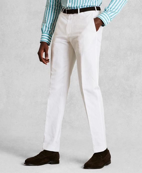 Golden Fleece® Cotton Linen Chino Trousers White