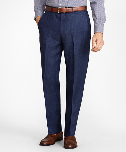 Madison Fit Herringbone Linen Trousers