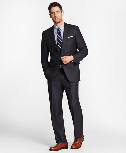 Madison Fit Saxxon&trade; Wool Navy Tic 1818 Suit