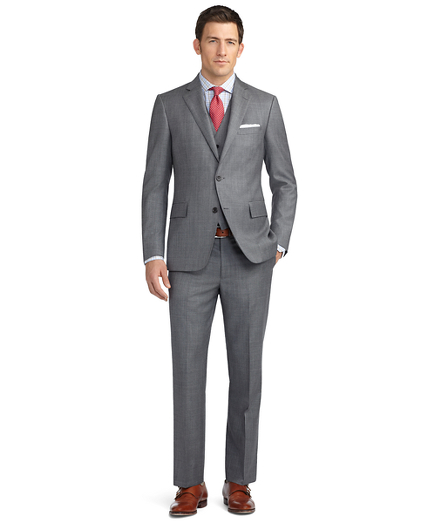 Regent Fit Sharkskin Three-Piece 1818 Suit - Brooks Brothers