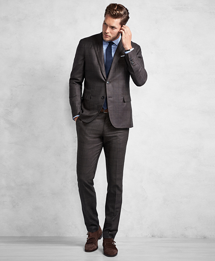 Golden Fleece&reg; Brown Windowpane Suit