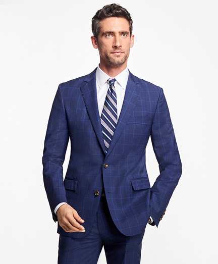 Regent Fit Plaid with Overcheck 1818 Suit - Brooks Brothers