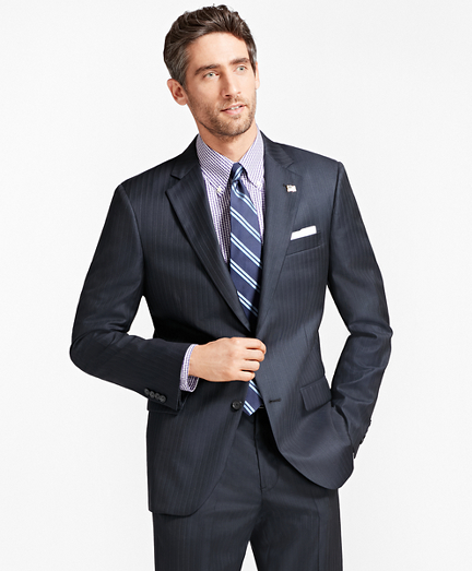 Madison Fit Saxxon&trade; Wool Tic with Stripe 1818 Suit