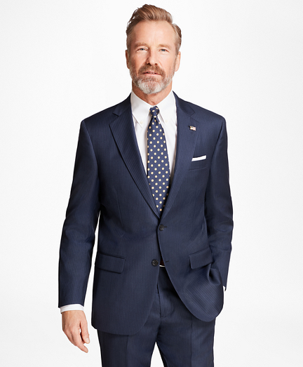 Madison Fit Saxxon&trade; Wool Alternating Stripe 1818 Suit