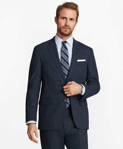 Regent Fit BrooksCool® Plaid Suit 