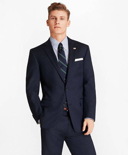 Regent Fit Saxxon&trade; Wool Bead Stripe 1818 Suit