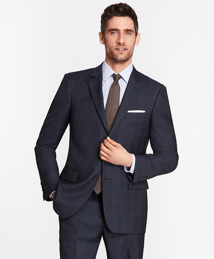 Madison Fit Saxxon Wool Blue Plaid 1818 Suit | Brooks Brothers