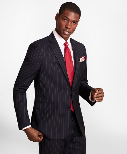 BrooksGate™ Regent-Fit Bead-Stripe Twill Suit Jacket