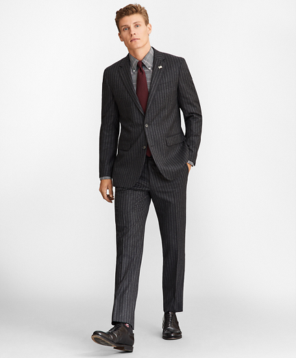 Milano Fit Pinstripe 1818 Suit - Brooks 