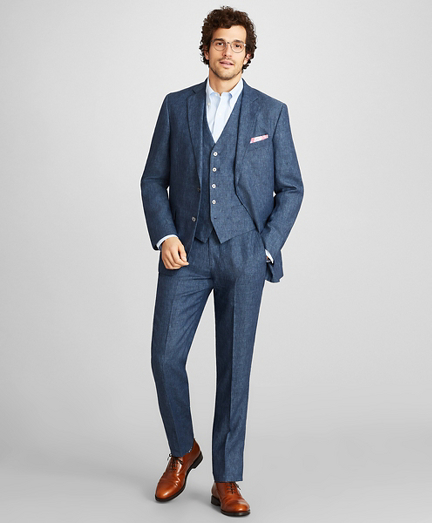 Regent Fit Three-Piece Linen Suit 